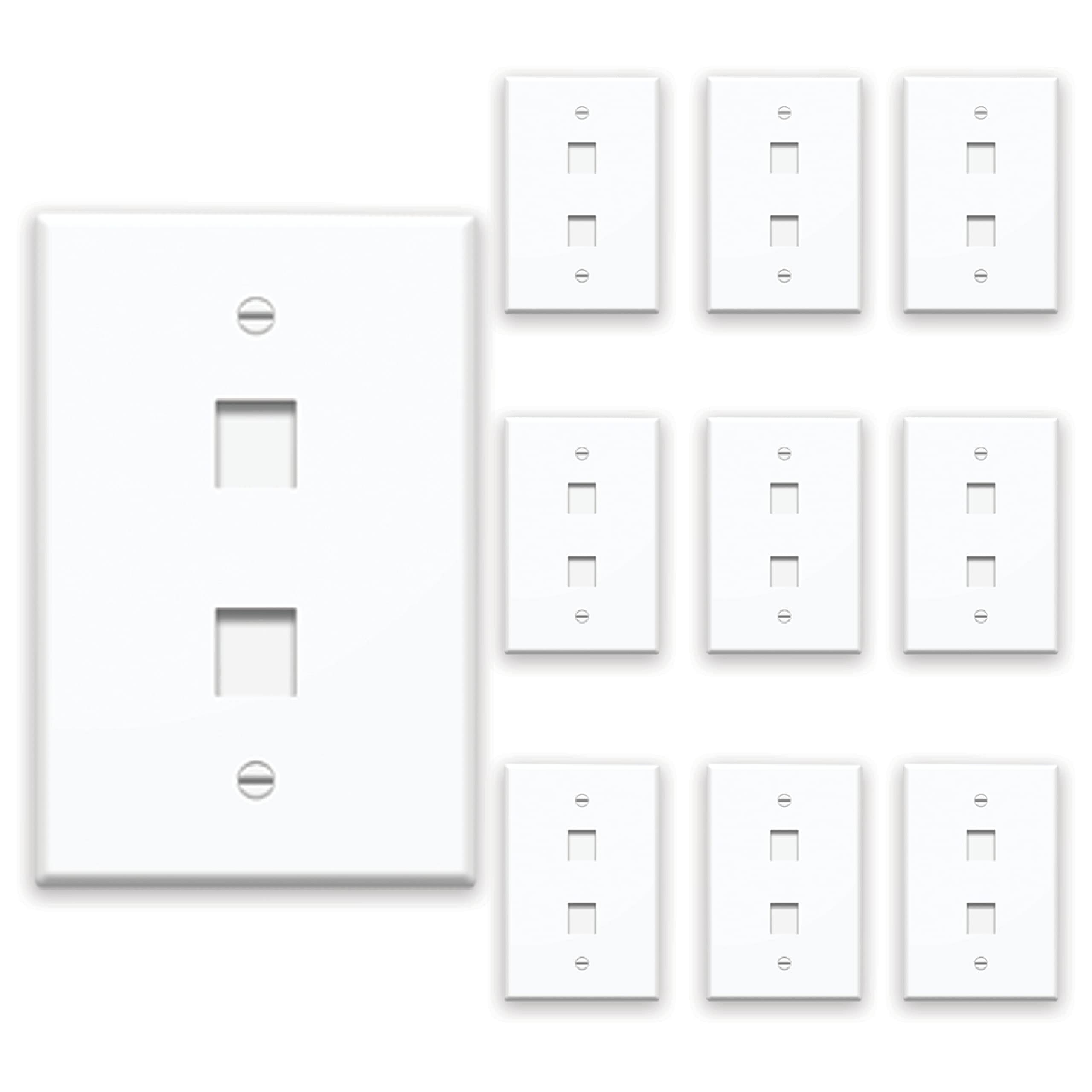 Plaque murale 2 ports On-Q WP3402WH10 blanche en lot de 10