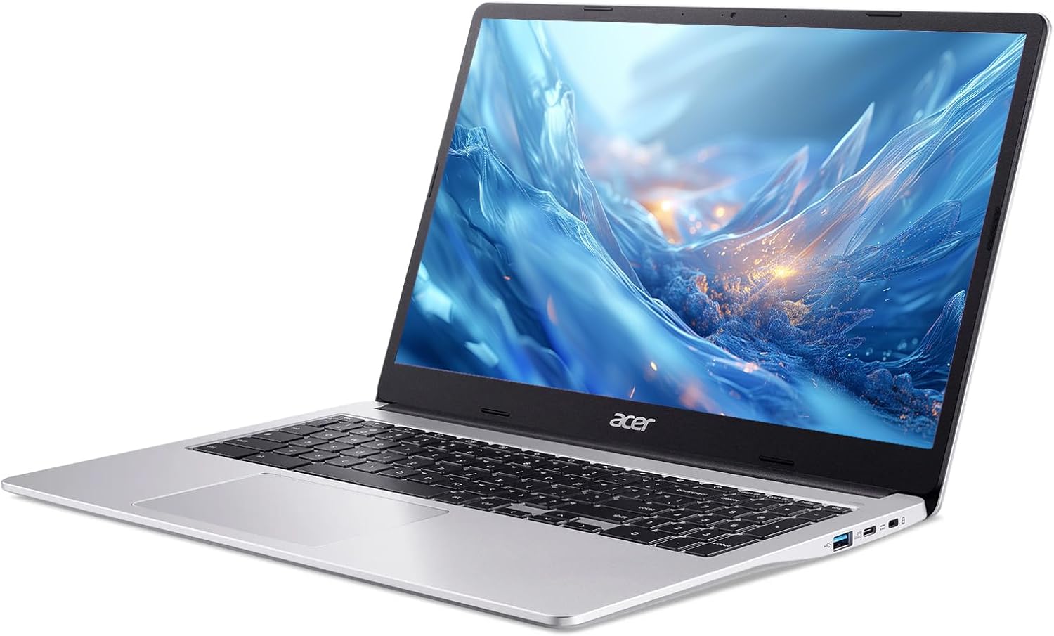 acer Chromebook 315 15.6" FHD Laptop Computer, Dual Core Intel Celeron N4500, 4GB RAM 192GB Storage (64GB eMMC+128GB SD Card), 10+ Hrs, Numeric Keypad, Wi-Fi 6, Type-C, Chrome OS, Silver, w/Battery