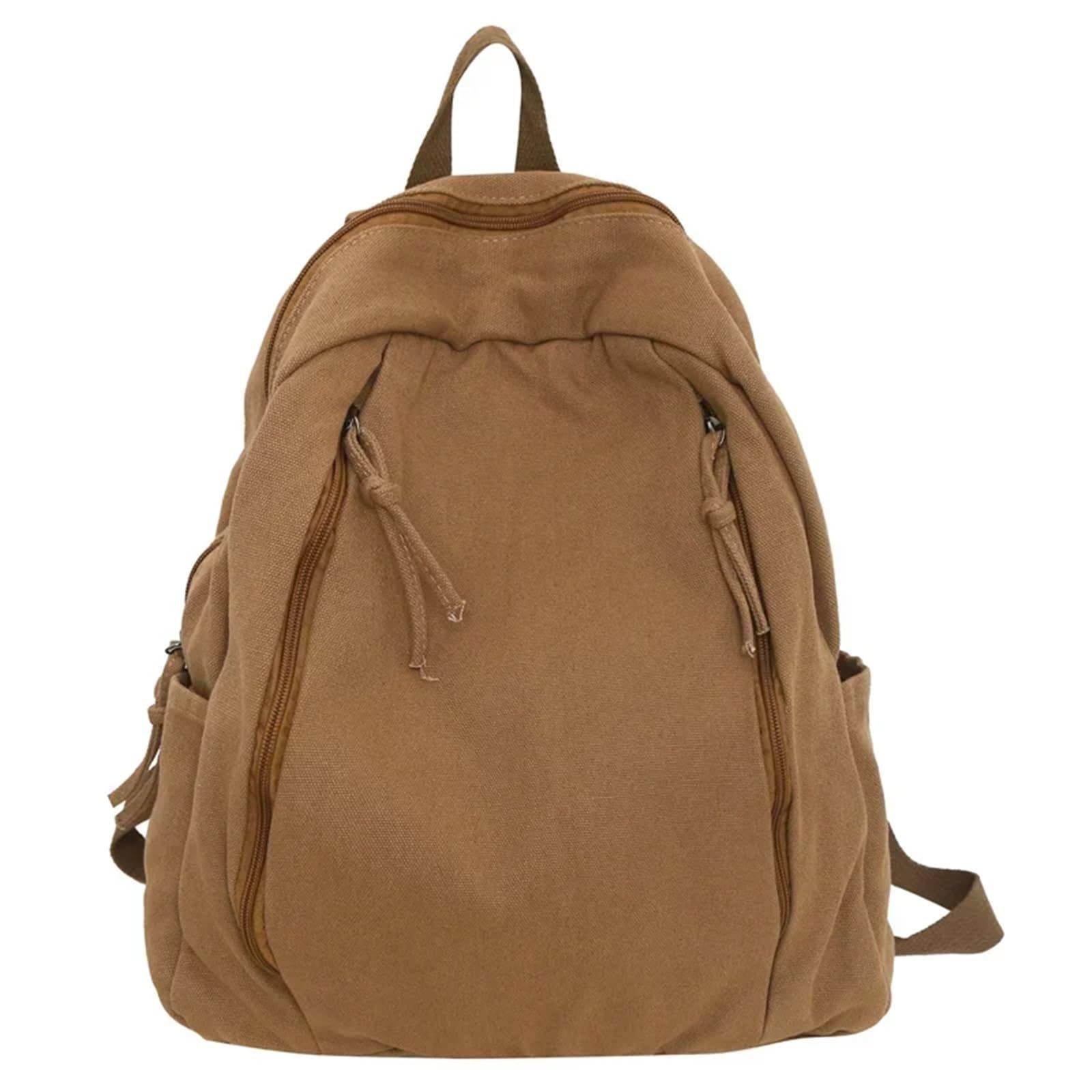 Zaino in tela stile cool da donna, tinta unita, unisex, ad alta capacità, for studenti universitari, ragazze e ragazzi.