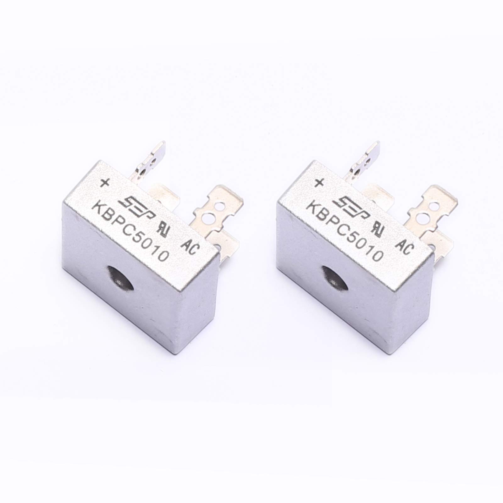 DEVMO 2Pcs 1000V 50A AC to DC Metal Case Single Phase Diode Bridge Rectifier KBPC5010 USA