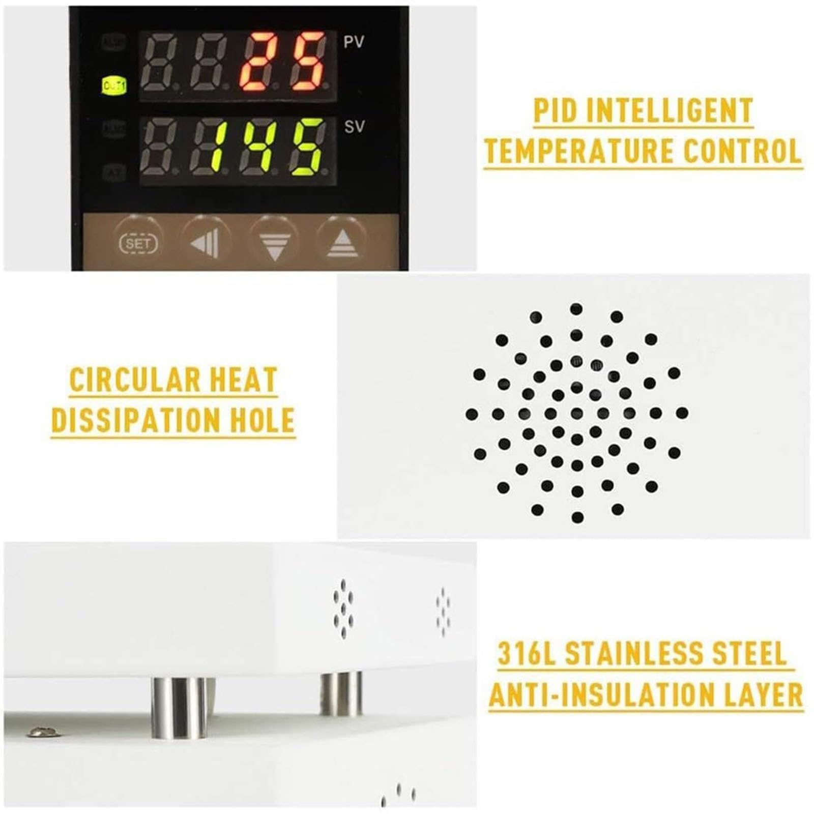 Máquina de sellado manual de celofán, sellador térmico con control de temperatura y placa caliente de acero inoxidable, para perfumes, cosméticos, caja de regalo
