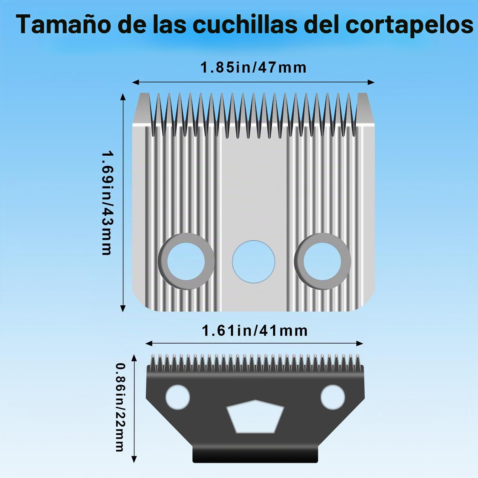 Star Blade,Cuchilla de repuesto compatible con la recortadora Moser 1400, de acero inoxidable, 0,7-3 mm, paquete de 2