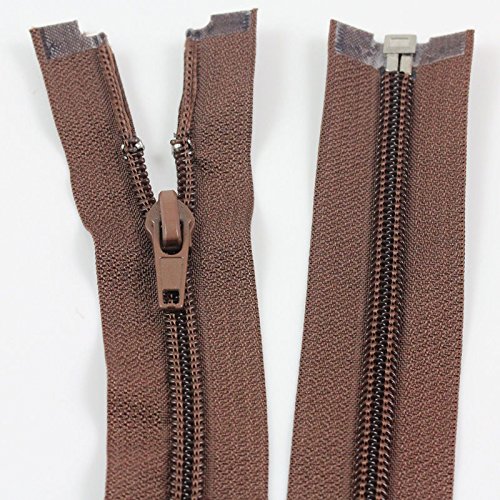 Beads4crafts Brown 5299 12" - 28" Open Ended No:5 Nylon Zips *9 Sizes & 17 Colours* Zippers Sewing Craft (, 14 Inch)