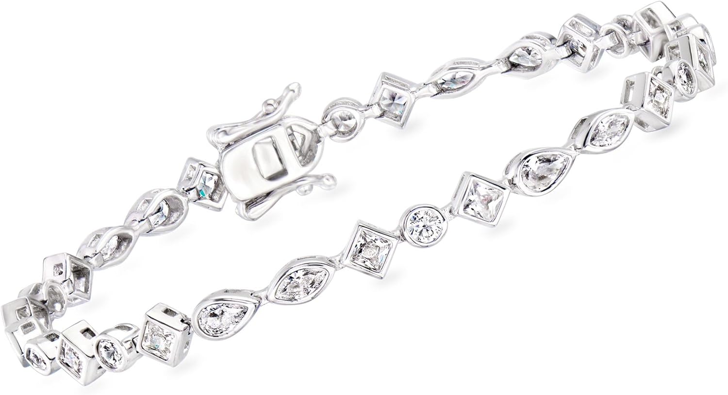 Ross-Simons 4.80 ct. t.w. Multi-Shaped CZ Bracelet in Sterling Silver