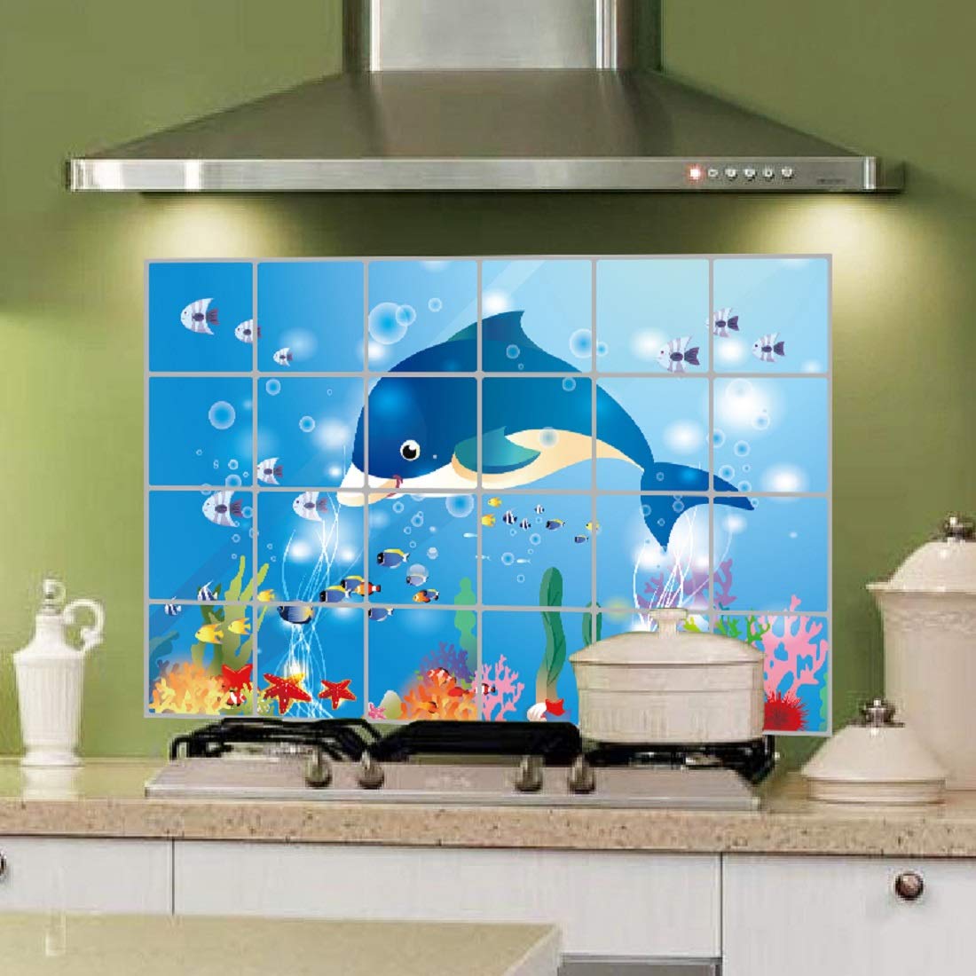 Indian Royals New Fishes Wall Tiles Stickers Waterproof, Kitchen Stickers for Wall, Wall Sticker for Kitchen, Kitchen Sticker, Kitchen Tiles Wall Stickers, Kitchen Wall Stickers Oil Proof (B07V1BVG9W) Amazon Price History, Amazon Price Tracker