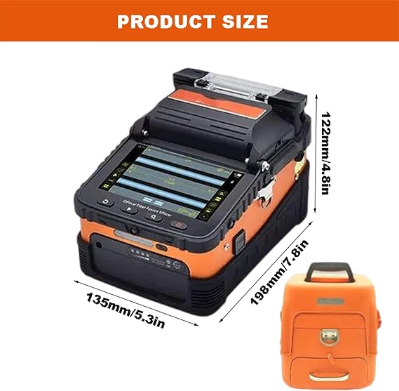 Optical Fiber Splicing Machine - Optical Fiber Welding Splicing Machine - Built-in LED Lighting - Automatic Fiber Splicer - with 5 Digital LCD Screen - V-groove for Different Fibers