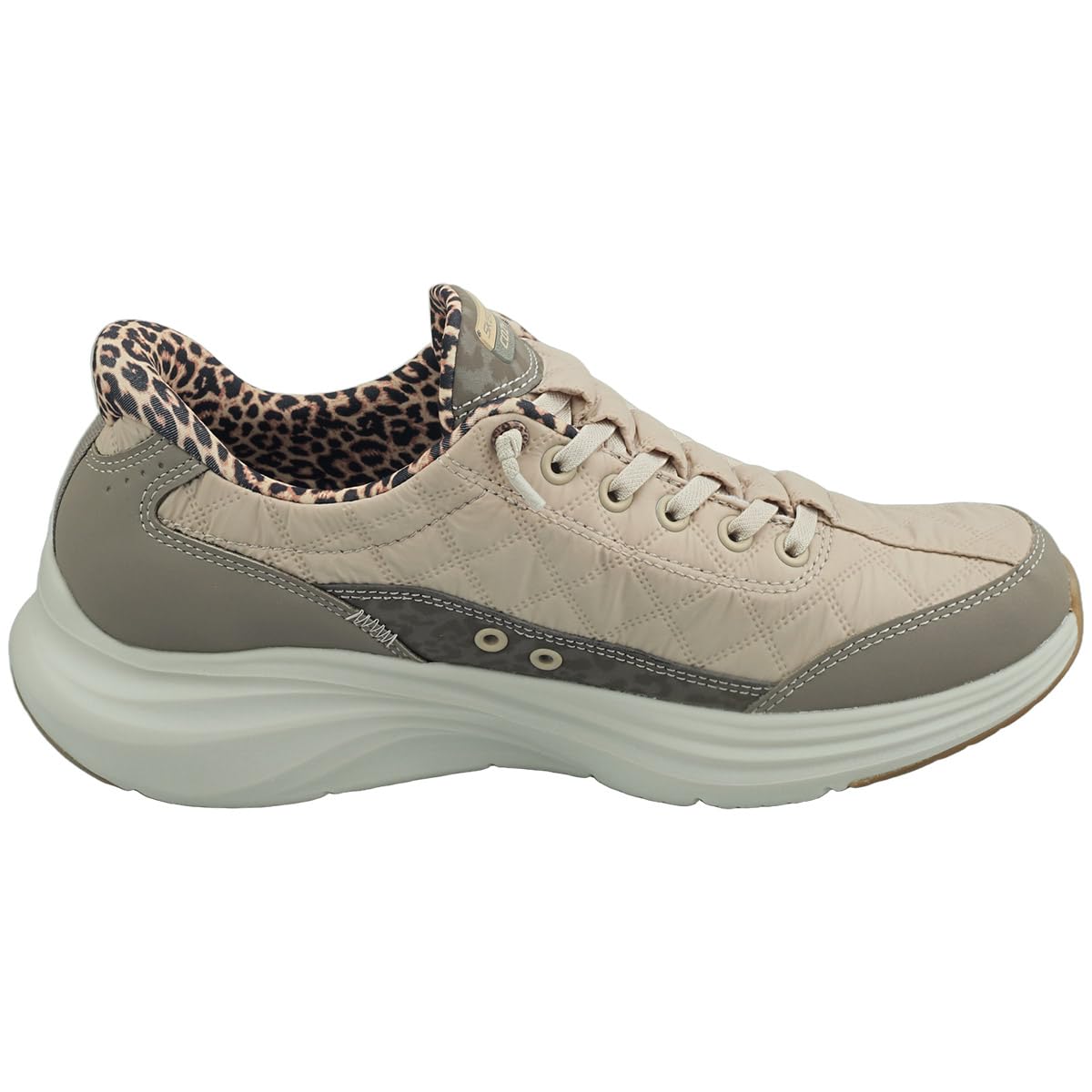 Skechers Contour Foam Leopard Dream Damen Sneaker Low Leder/Synthetik Schwarz Schwarz