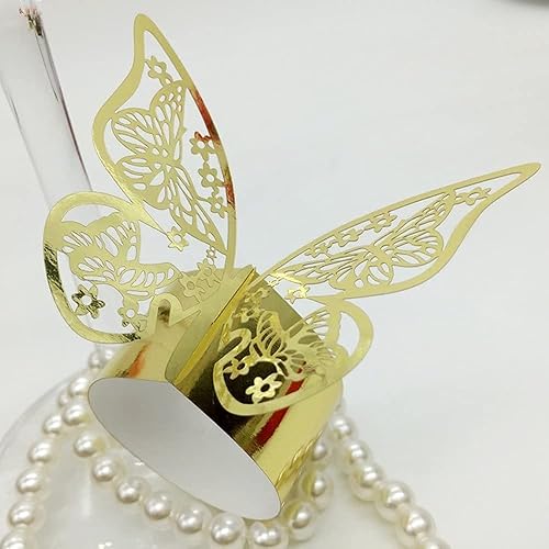 Miniatura 5 de 100 servilleteros cortados con láser con forma de mariposa para servilletas de papel de aluminio para bodas, fiestas, servilletas, decoración de
