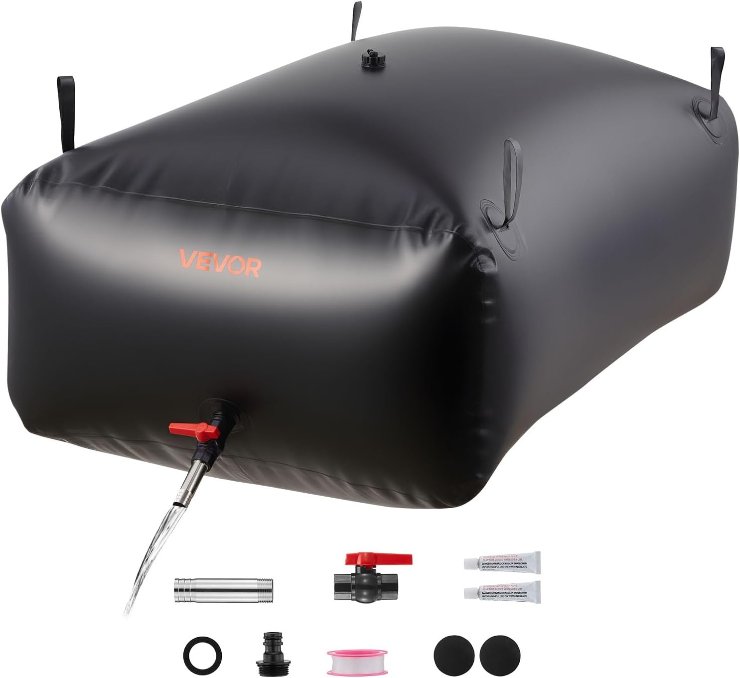 VEVOR Water Storage Bladder 142.7 Gallon Large Capacity Water Bag, Portable & Collapsible Soft Waters Container, Leakproof & Tear-Resistant PVC Emergency Waters Storage Tank for RV Truck & Outdoor Use