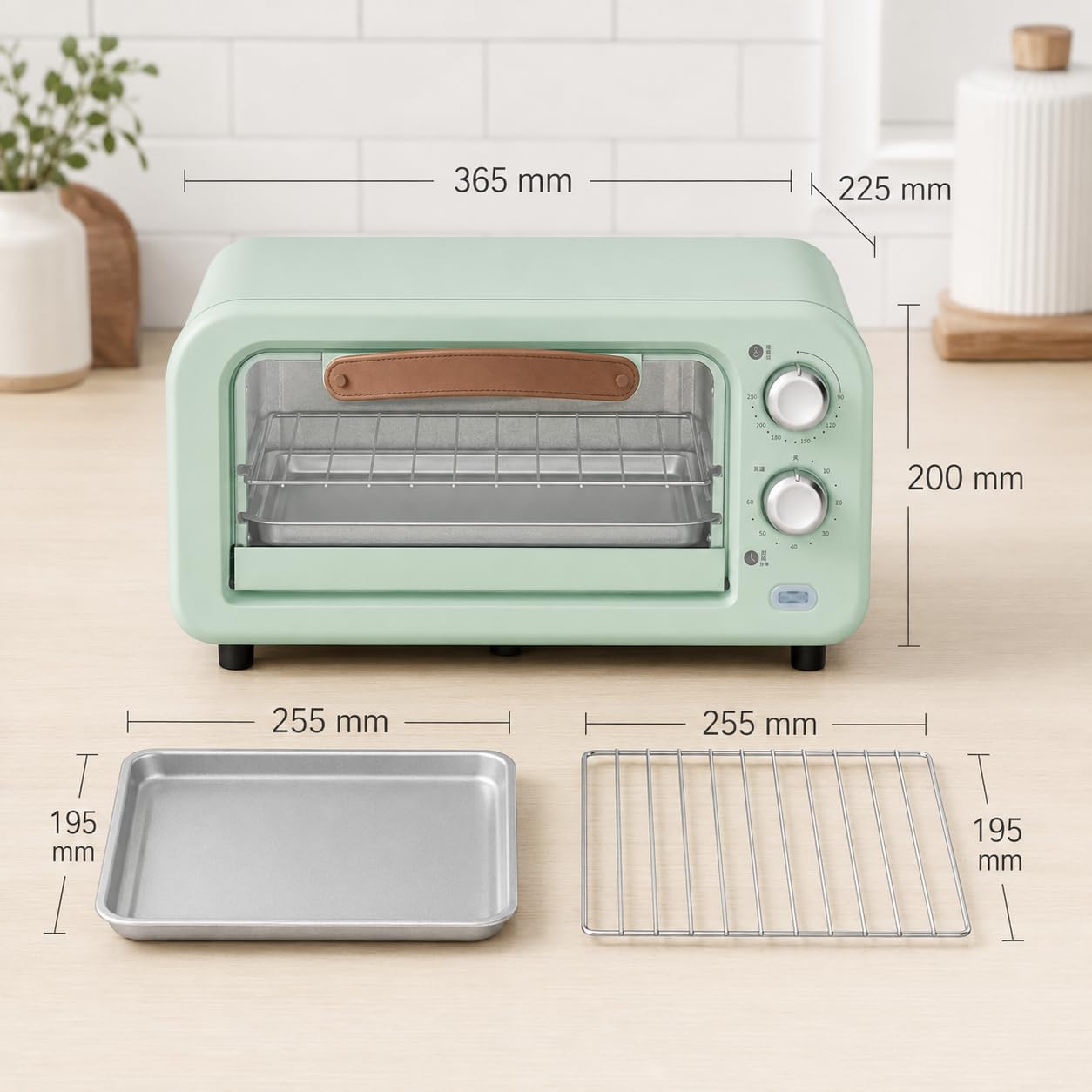 Horno eléctrico compacto, horno multifunción con control de temperatura ajustable para uso doméstico, capacidad de 12 litros, perfecto para hornear y cocinar