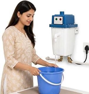 Drumstone 𝟏𝟓 𝐘𝐄𝐀𝐑𝐒 𝐖𝐀𝐑𝐑𝐀𝐍𝐓𝐘 Instant Water Heater Geyser, Rapid Heating Electric Water Heater, Energy Saving Compact Design, Durable Hot Water Geyser, Easy Installation for Kitchen,