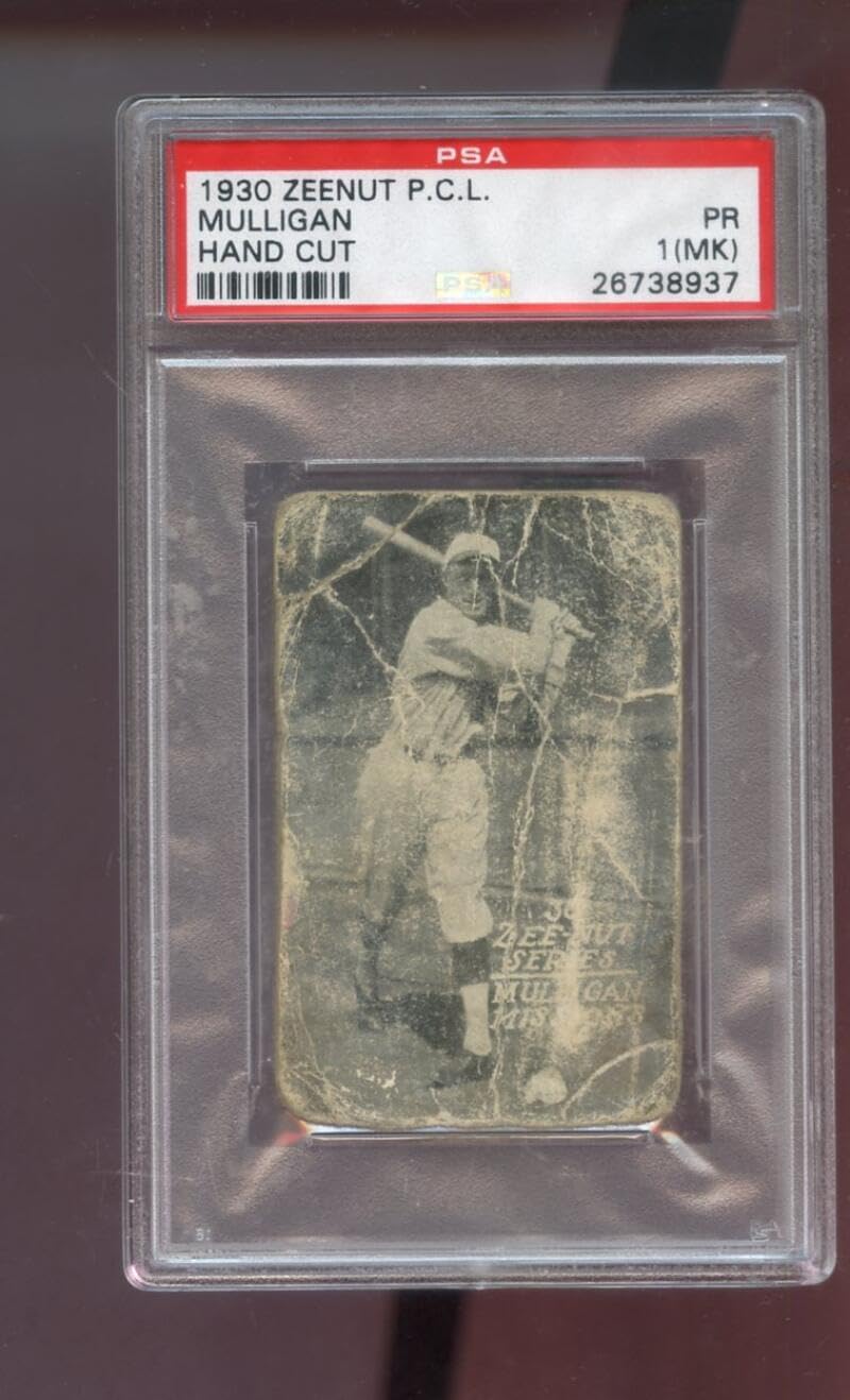 1930 Zeenut Zeenuts Eddie Mulligan PSA 1 (MK) Graded Baseball Card Pacific Coast League PCL P.C.L. Mission Reds Missions