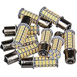 BA15S 1156 80 SMD Latest 2835 LED 1141 1003 Interior Light Bulbs Turn Signal Backup Reverse (10-packs, Warm White)