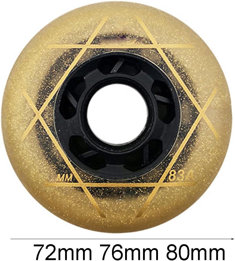 8 Pack Inline Skate Wheels 88A Sliding Roller Skating Replacement Wheels for Inline Roller Skate 72mm/76mm/80mm