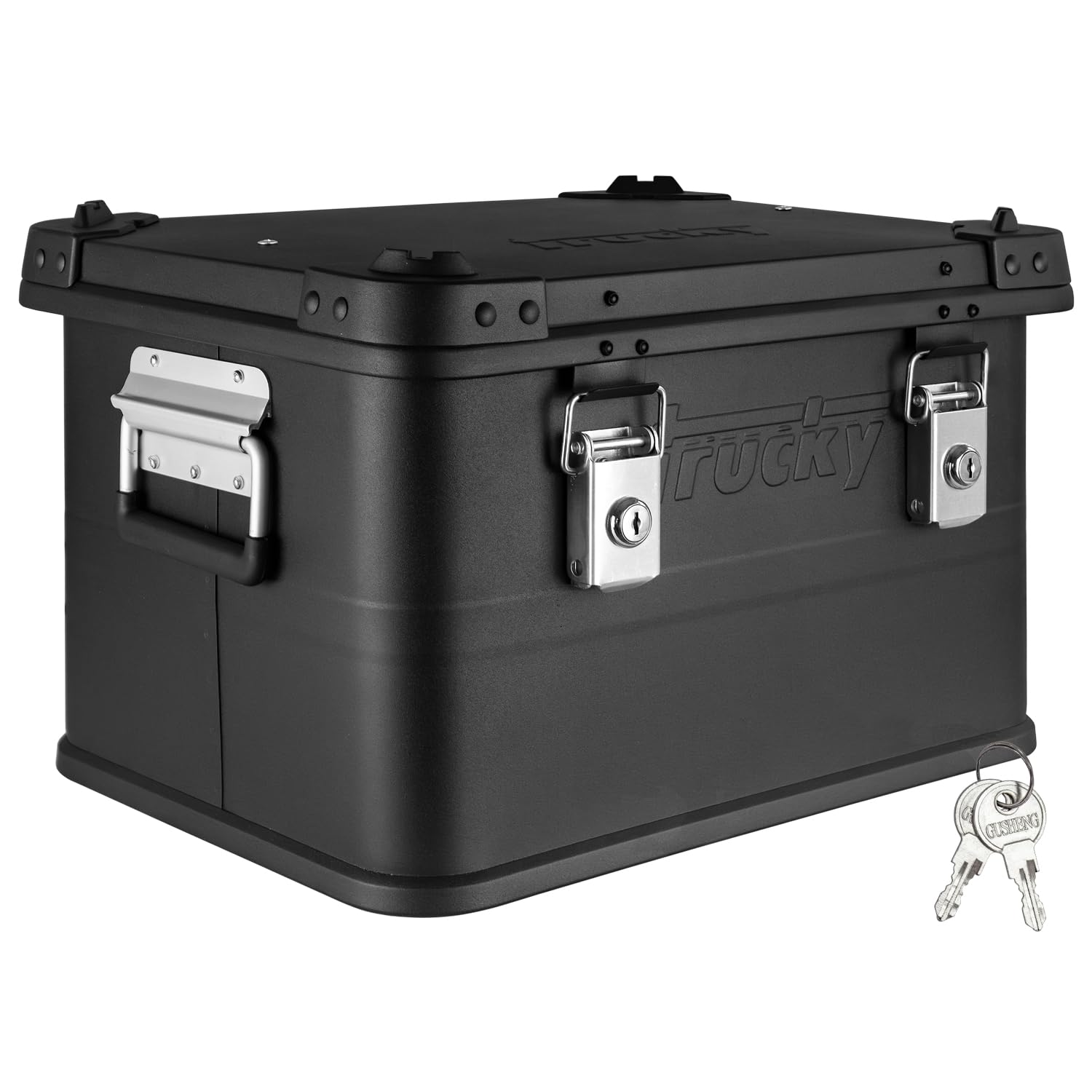 Trucky Aluminium Box mit Deckel Schwarz Alu Kiste Box Alukiste 30 Liter Transportbox Metallbox Alu Aufbewahrungsbox Boxen Abschliessbar Metallkiste Küche, Haushalt & Wohnen