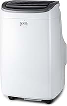 BLACK+DECKER Portable Air Conditioner, 9,000 BTU (5,300 BTU SACC) for Rooms up to 400 Sq. Ft., Portable AC with Follow Me Remote Control and Window Kit, BPACT08WT, White