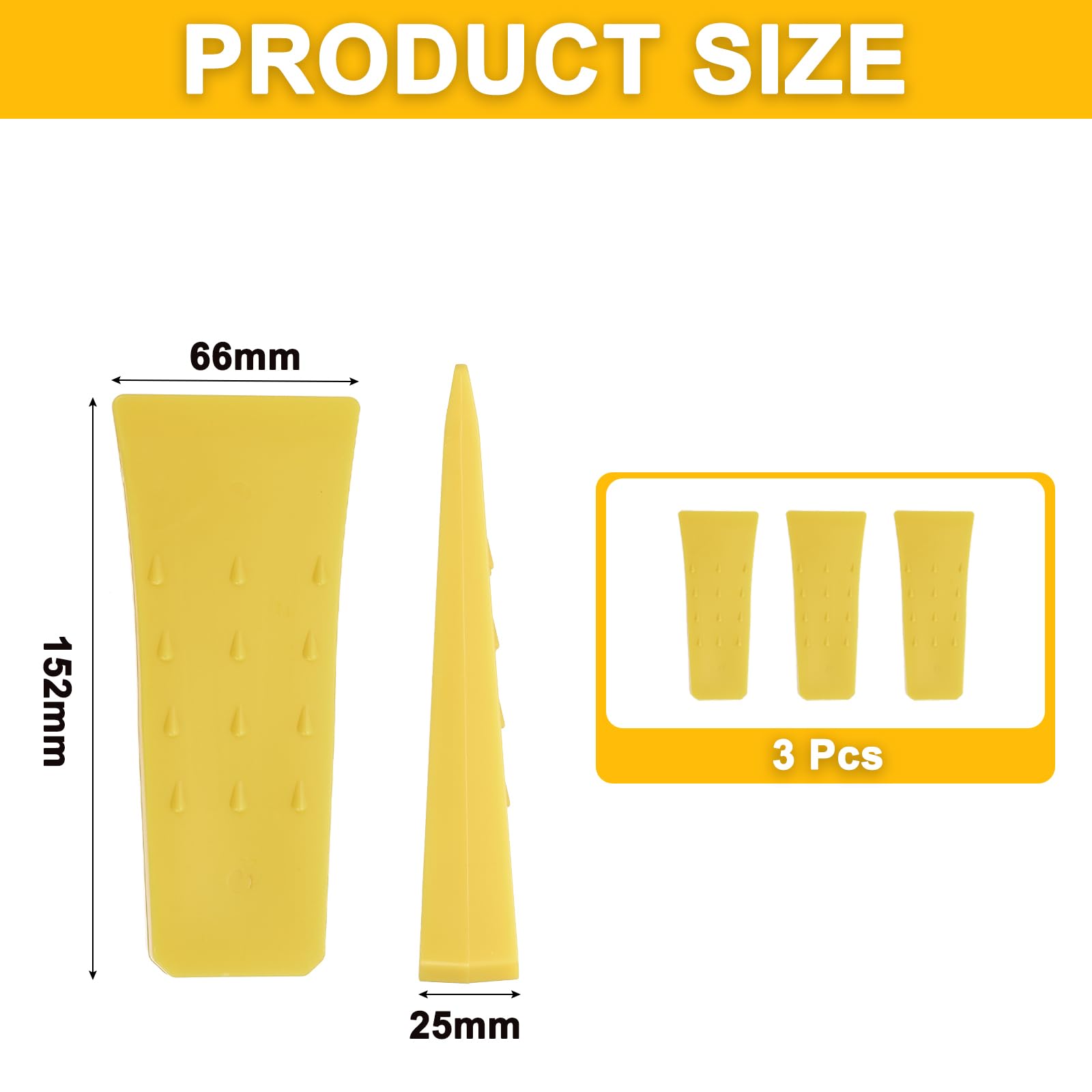 QUARKZMAN Klin do cięcia drewna z tworzywa sztucznego, 3 sztuki, tworzywo sztuczne ABS, 152 mm, klin do drewna i tworzywa sztucznego, klin do cięcia wkrętarki udarowej, kliny drzewne, akcesoria leśne,