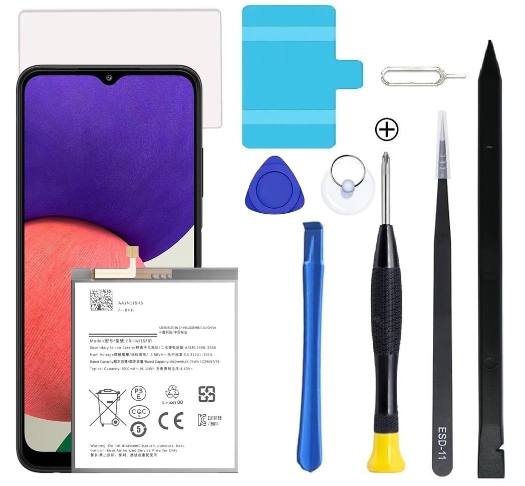 Dymicbit Galaxy A22 Battery,Upgraded New Battery Replacement for Samsung Galaxy A22 SM-A226B, SM-A226B/DS, SM-A226B/DSN, SM-A226BR Scud-WT-W1 with Professional Replacement Tool Kits