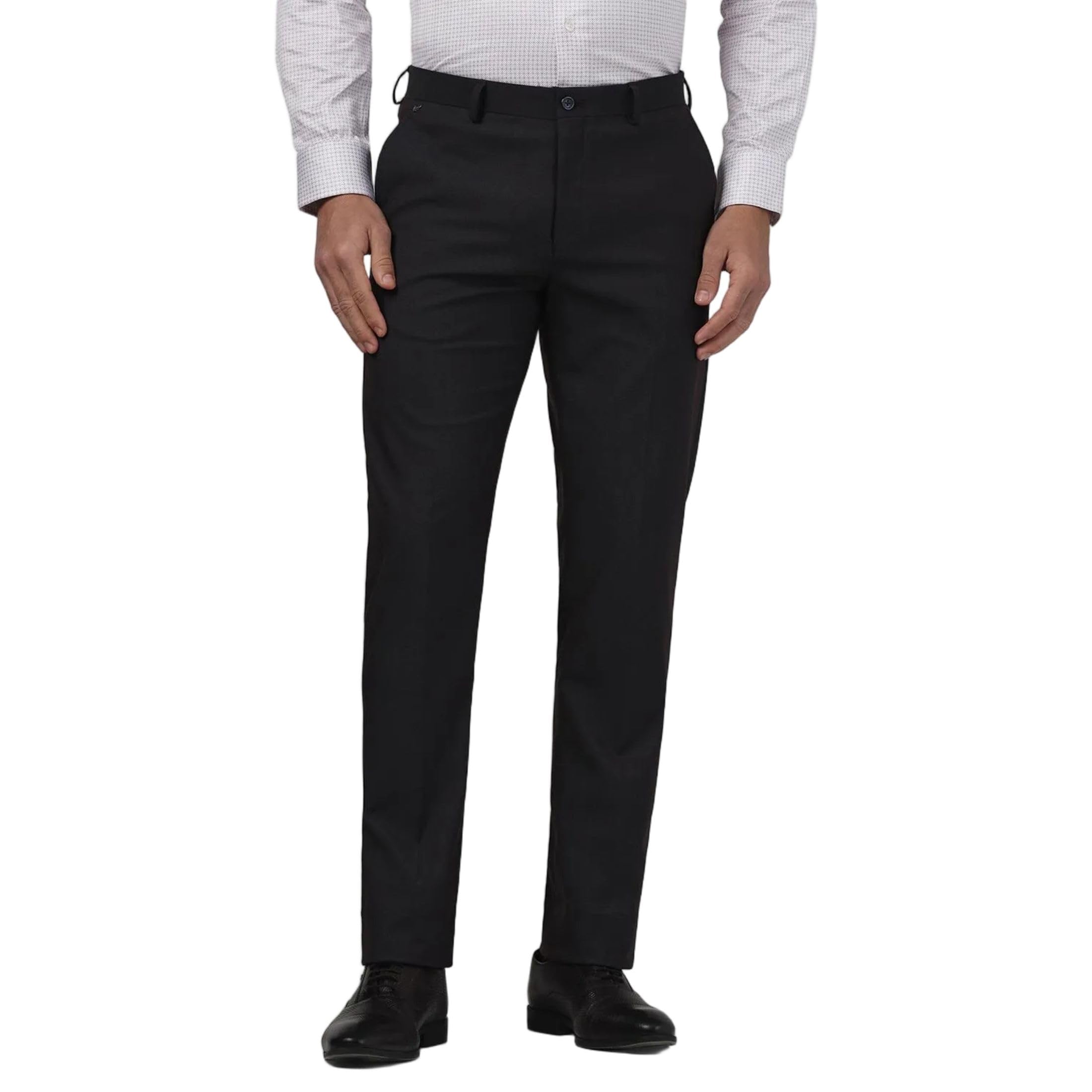 blackberrys Men's Slim Fit Textured Formal Trousers-picture-35