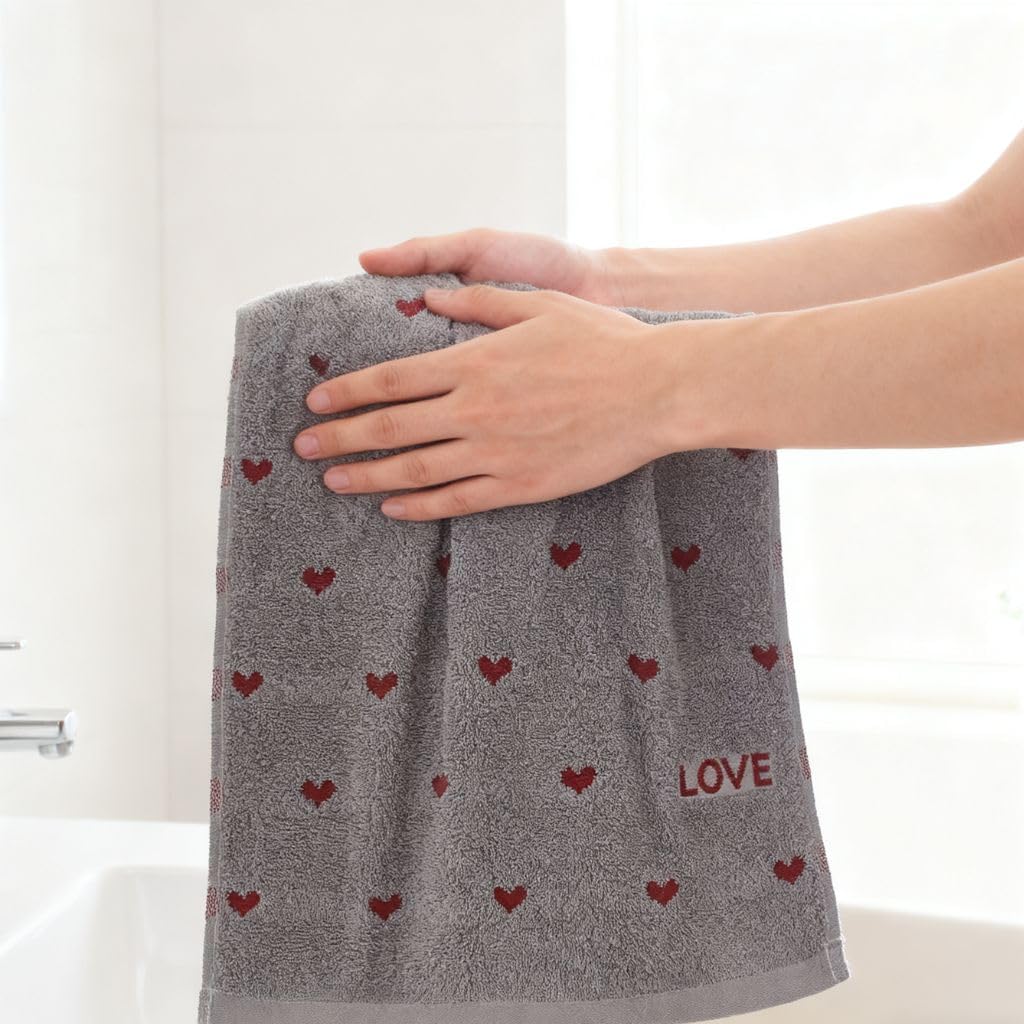 Premium Gray Bath Towel Set Ultra Absorbent Quick-Drying Soft Hotel-Style Towels with Hanging Loop for Bathroom