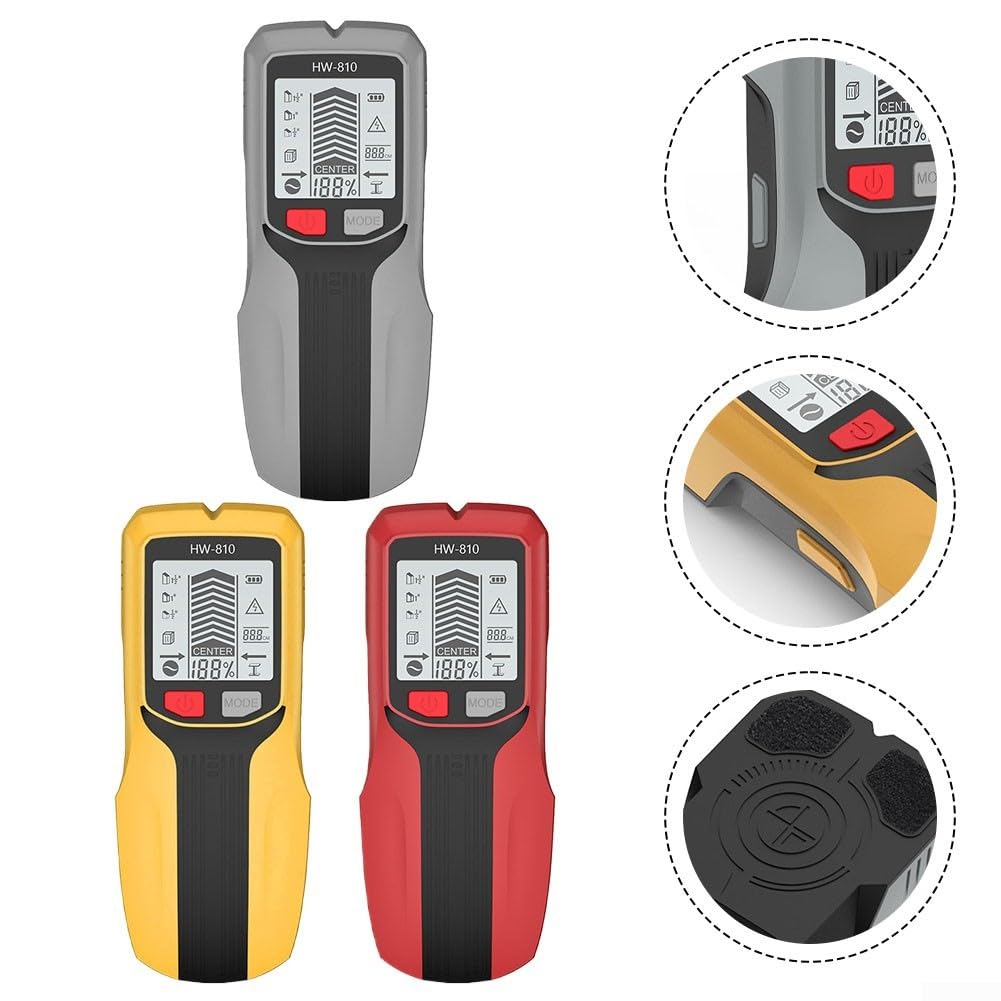 Détecteur de montants multi-mode avancé pour une détection sûre du bois et du métal cachés dans votre maison, convivial (gris)