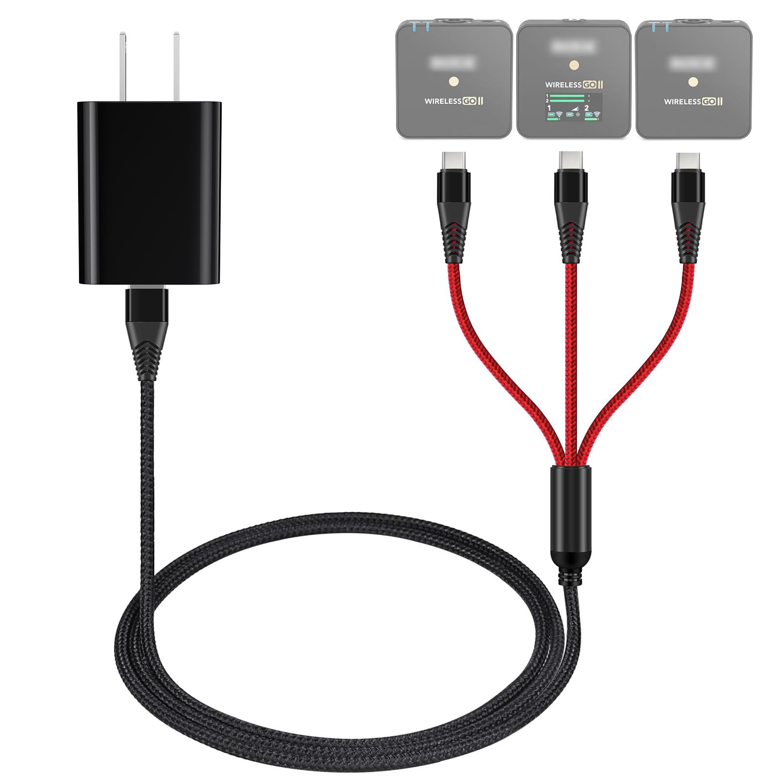 RODE Wireless GO II +充電器ハブ USB C Charging Cable for Rode Wireless Go 2 / ii Microphone System