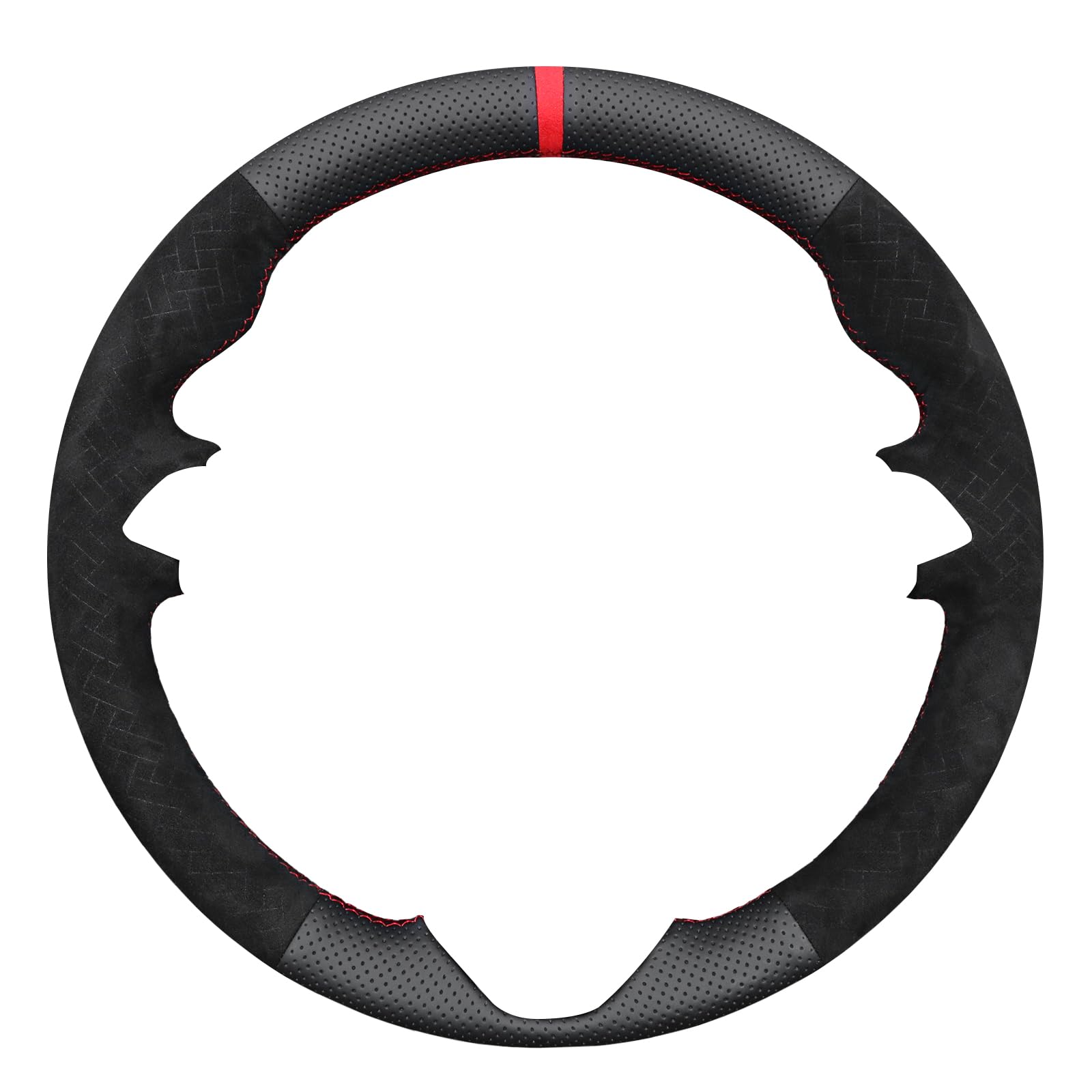 MEWANT Lenkradbezug Kompatibel mit Astra (K) / Corsa (E) / Crossland X/Grandland X Insignia (CT) B/Karl/Zafira (C) per Hand Nähen Lenkradschoner | Hand Nähen Lenkradschoner Atmungsaktiv Für Beheizte Lenkräder Langlebig