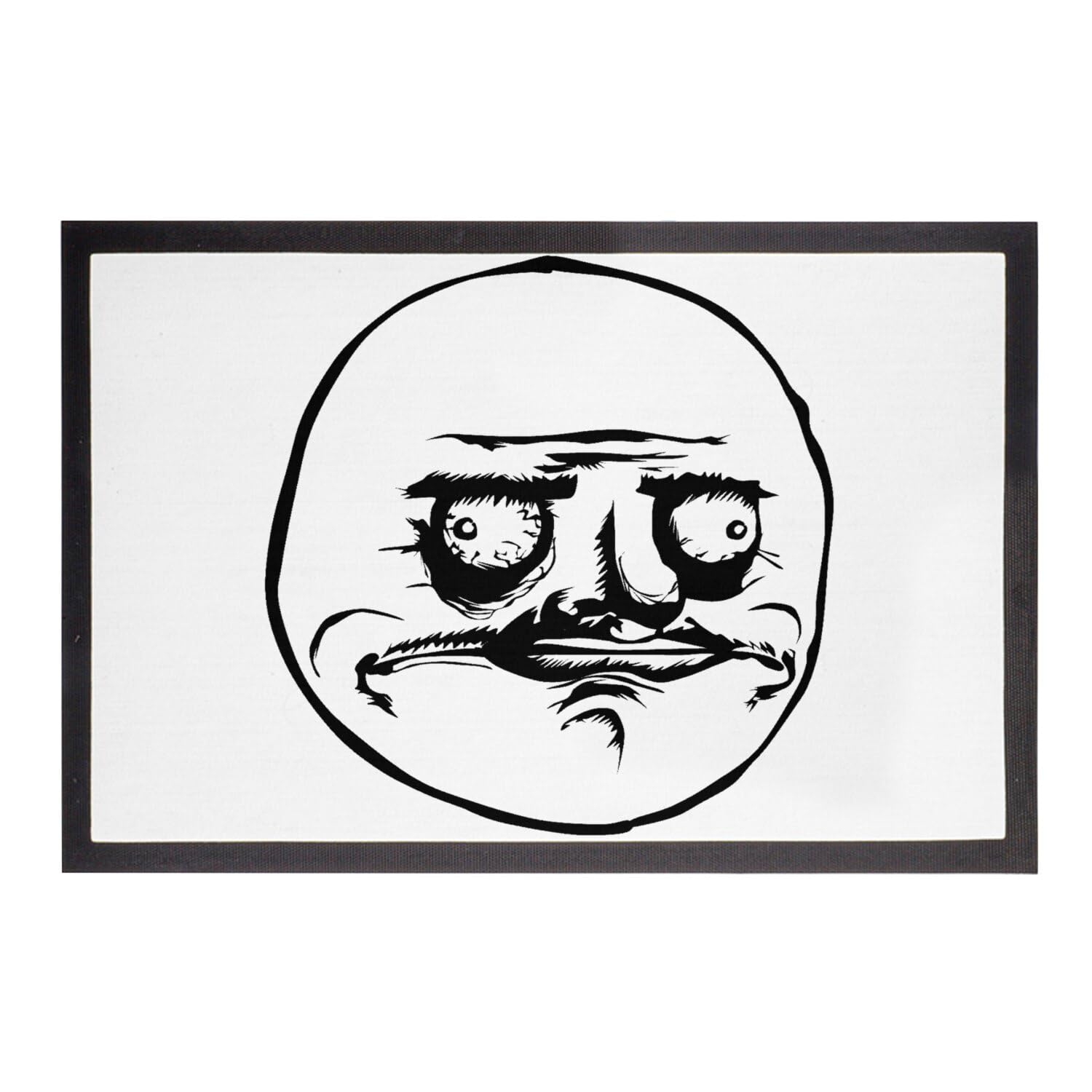 Paillasson Me Gusta Meme Face grand format 75x50cm - Tapis d'entrée rigolo internet troll