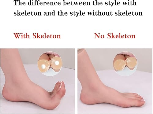 Miniatura 5 de EQAIWUJIE 11 par de pies femeninos modelo de silicona suave arrugas en las plantas de los pies, maniquí de tamaño real estilo ballet con uñas (color