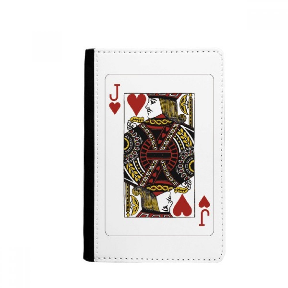 Heart J Playing Cards Pattern Passport Holder Notecase Burse Wallet Cover Card Purse