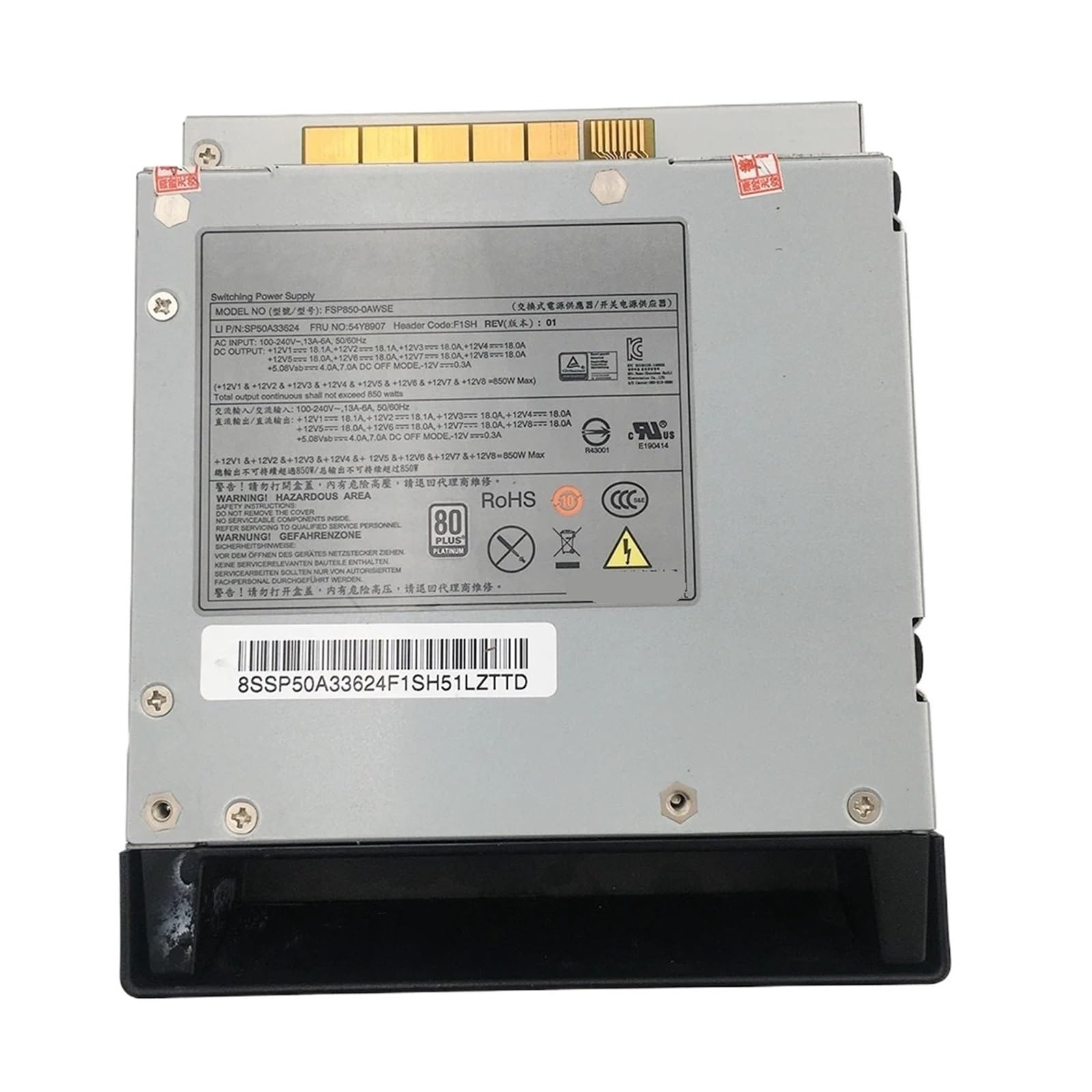 CLBSWYEJK P500 P700 P710 850W Power Supply 54Y8907 FSP850-0AWSE