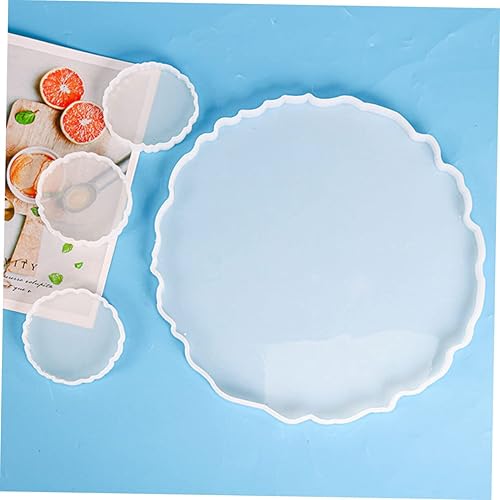 Miniatura 8 de Didiseaon 4 piezas de molde epoxi bandeja de exhibición de joyería posavasos de silicona epoxi bandeja epoxi bandeja anillo posavasos resina