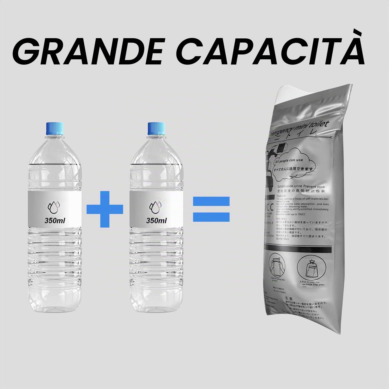 15 Pz Sacchetti per Urina, 700 ml Sacchetti per Vomito da Viaggio, Sacchetti Vomito da Viaggio, Sacchetti per Toilette WC Portatile Adulti, Orinatoio Portatile Donna Uomini Campeggio Auto