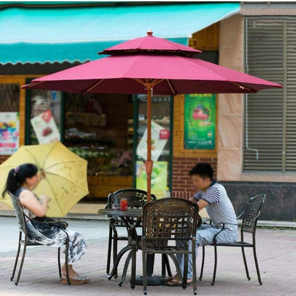 2.7 x 2.5 m Garden Patio Outdoor Wooden grain Sun Shade Umbrella Canopy - color optional good