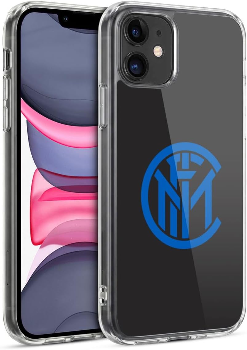 Head Case Designs Officially Licensed Inter Milan Plain Graphics Gel Case [Military Grade Protection] Compatible with Apple iPhone 11 and Compatible with MagSafe