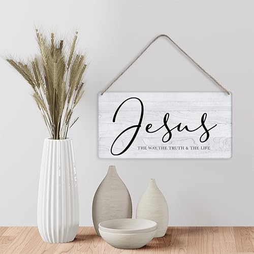 Miniatura 6 de Versículo bíblico para decoración de pared para el hogar, letrero de madera rústico para colgar en la pared, letrero religioso cristiano de madera