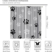 Vista 209 de Cortinas opacas con estampado de patas de perro, estampado de patas de perro y huesos, tratamiento de ventana, cortinas con aislamiento térmico