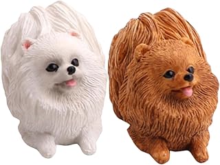 Totority 2 Pçs Simulação Filhote De Cachorro Mini Brinquedo Brinquedos De Animais Miniture Decoração Simulação De Estátua De Cachorro Estatuetas De Animais De Gato Figura De Cachorro