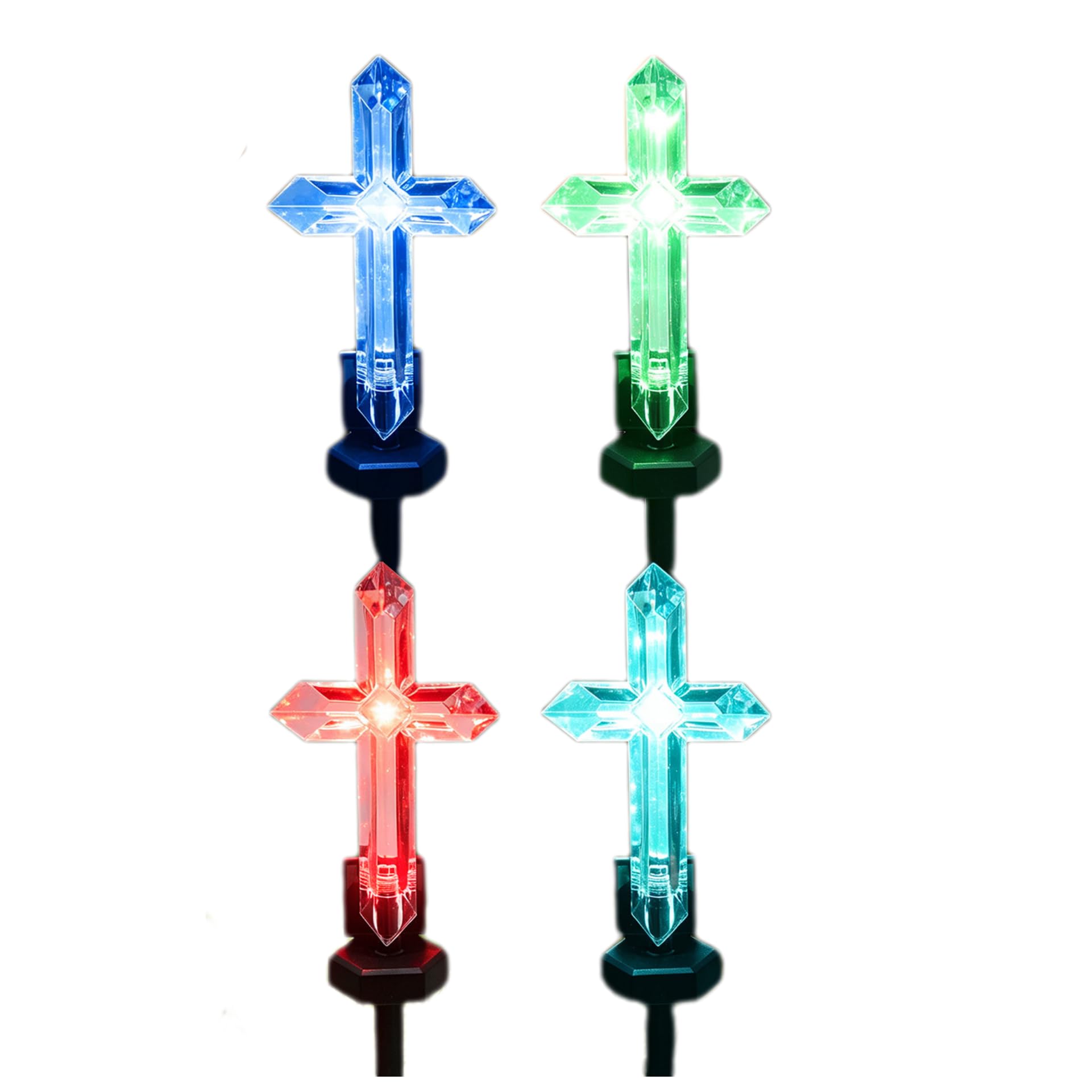 Solarlampe für Außen, 48.5 cm LED Kreuz Solar Gartenbeleuchtung (4 Bunt)
