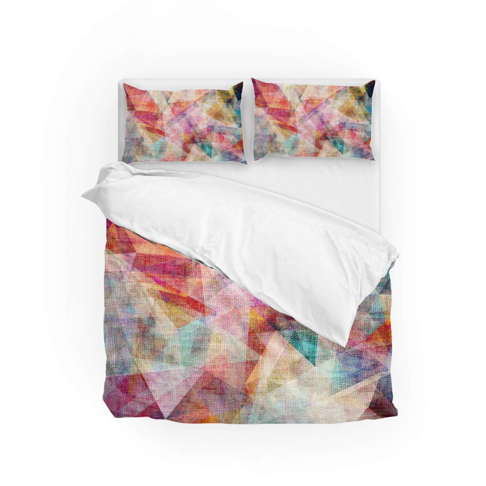 Parure de lit motif triangles pour une décoration de chambre moderne et cosy