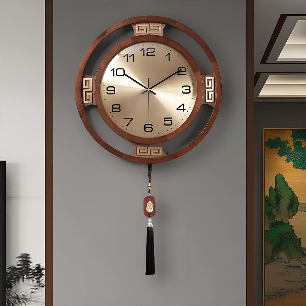 Orologio da parete Orologio da parete in stile cinese Orologio da parete atmosferico for la casa Orologio da parete leggero e lussuoso Orologio da ufficio sospeso senza punzonatura Reloj De Pared