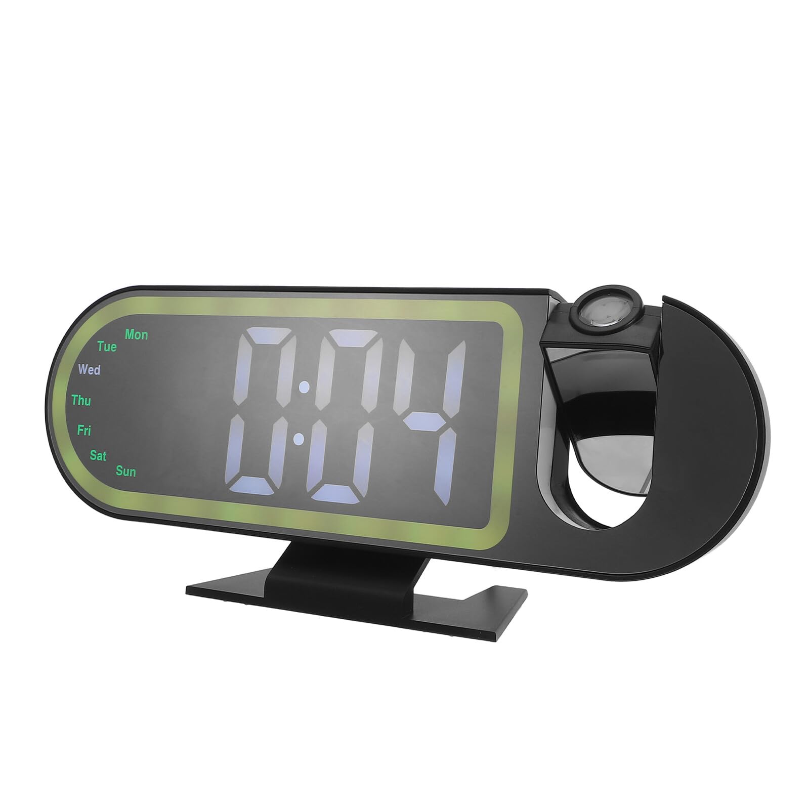 TOYANDONA Reloj Despertador Digital con Proyección Led, Espejo Acrílico, Tamaño Compacto 23x9,4x5,6 Cm, Funciona con Pilas AAA y USB C, para Dormitorio y Hogar