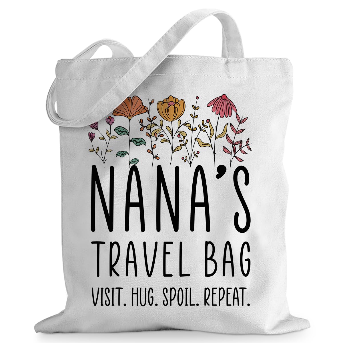 sugargoo Names Travel Bag Visit Hug Spoil Repeat Tote Bag, Birthday Christmas Mother's Day Retirement Gifts for Women