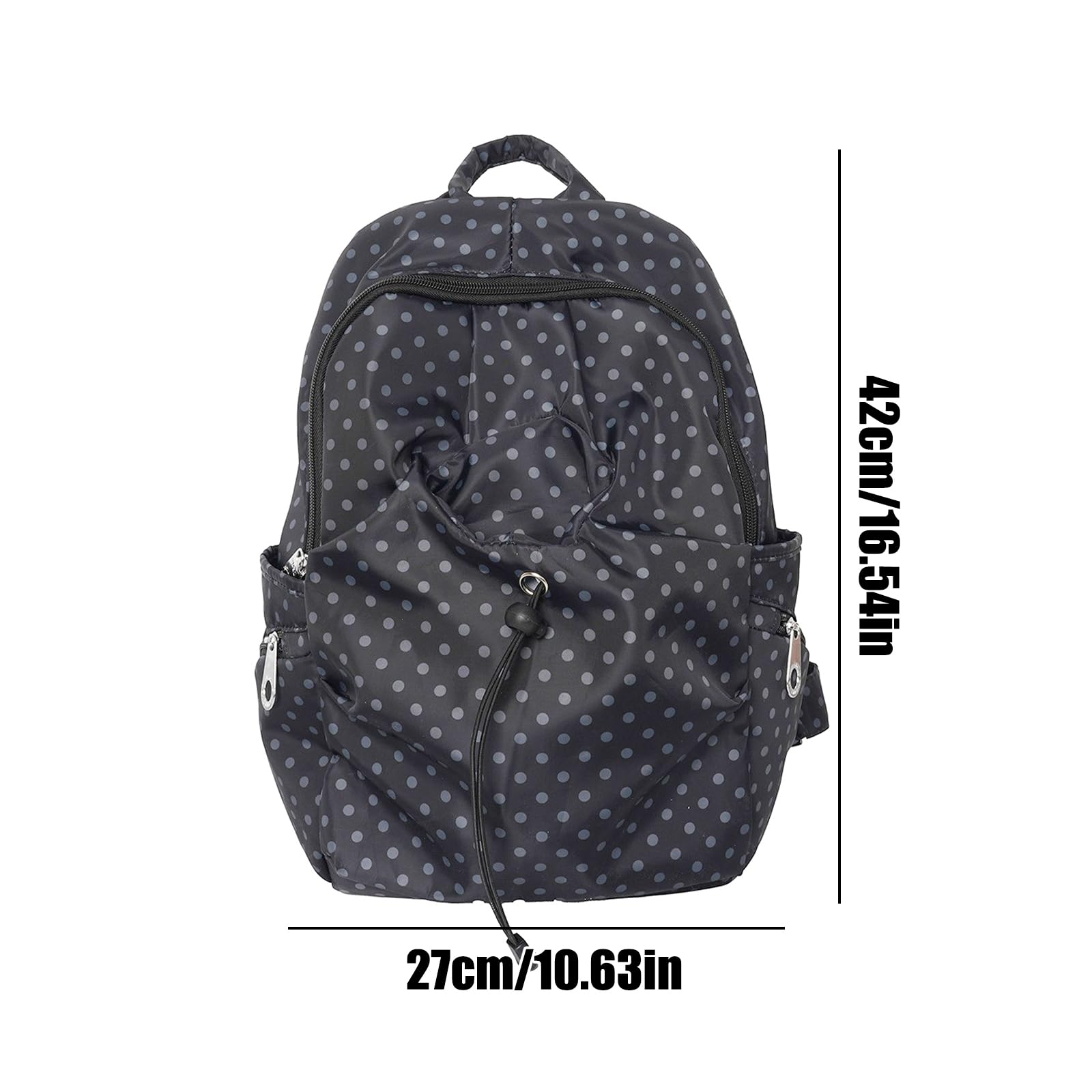Dziewczęcy plecak na co dzień Y2K w kropki, lekki nylon Preppy
