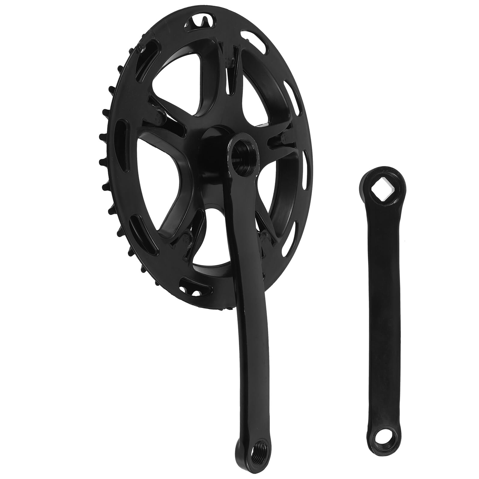 Mikinona Set di Guarnitura per Bicicletta Pedivella Robusta e Corona Sostituibile in Acciaio Nero, Facile da Installare per Riparazioni Bici