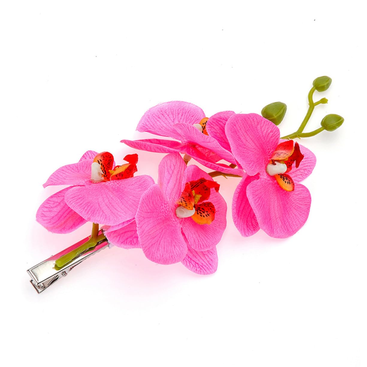 TOYANDONA Pince à Cheveux Orchidée Phalaenopsis Couleur Aléatoire en Tissu et Métal 4 Pièces Accessoires Décoratifs pour Filles et Femmes pour Mariage et Fête Musicale