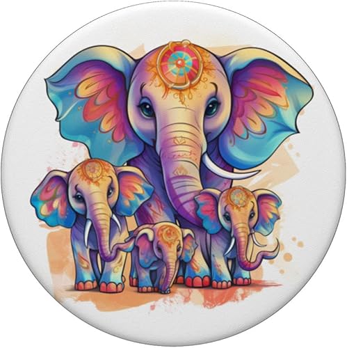 Miniatura 3 de Cute 3 Kids Mama Elephant - Madre de 3 niños niños PopSockets intercambiables PopGrip