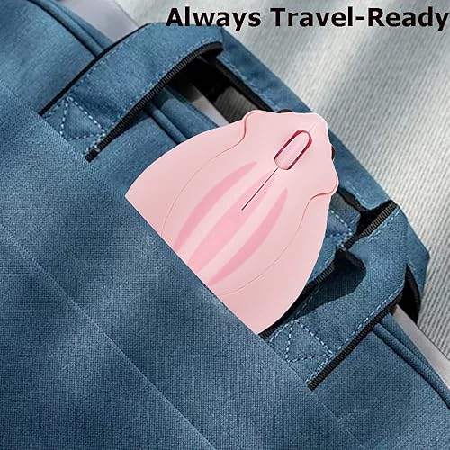 Miniatura 8 de Ratón inalámbrico Bluetooth rosa ratón lindo forma de hámster Kawaii portátil ergonómico silencioso ligero silencioso inalámbrico Gaming Mouse ratón