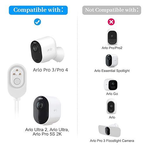 Miniatura 8 de Paquete de 2 cargadores de cámara Arlo para exteriores e interiores, cable de alimentación para Arlo Pro 3Pro 4Pro 5S 2K, Arlo UltraUltra 2, Arlo Go