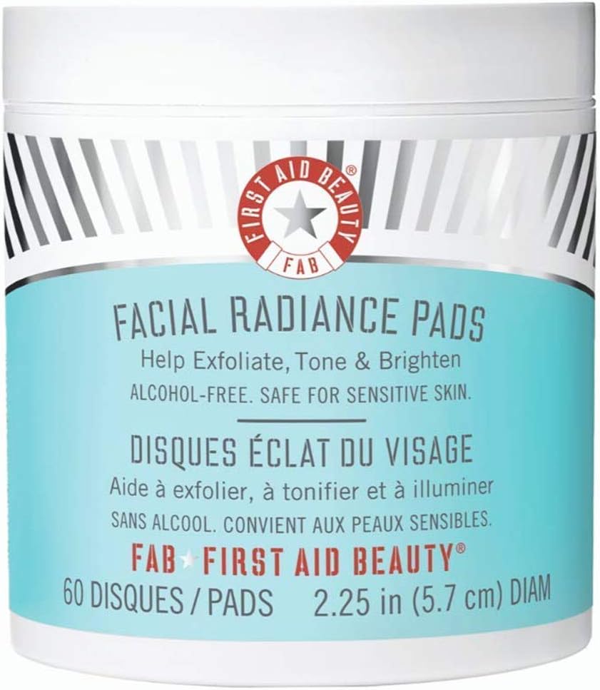 First Aid Beauty Facial Radiance Pads, Exfoliating Pads with AHA, 60